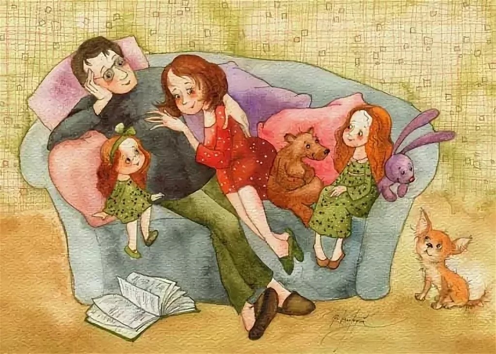 Рисунки Виктории Кирдий семья. Как быть теплой мамой